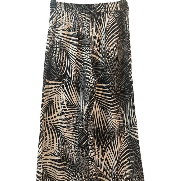 Haver & Blair Tropical Wide-Leg Pants M | Black White Linen Blend Resortwear - Picture 2 of 16